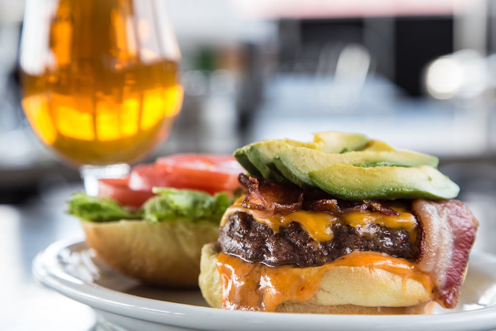 bacon cheeseburger with avacado