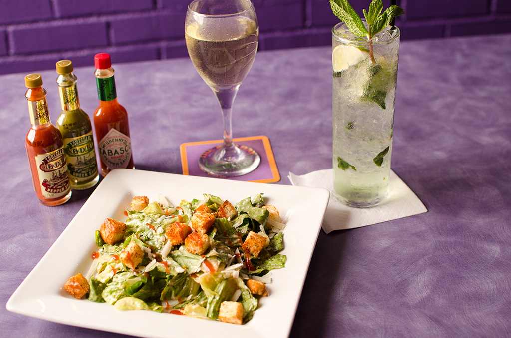 caesar salad and mojito